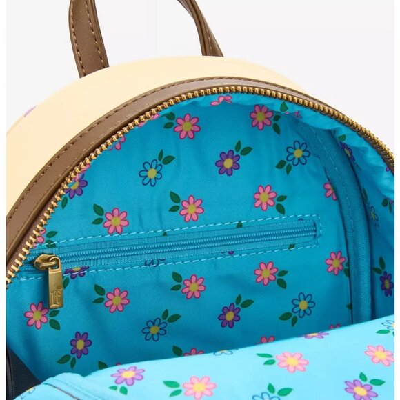 Loungefly Disney Tangled Pascal Mini Backpack Rapunzel Chameleon Floral Bag New - Picture 4 of 4